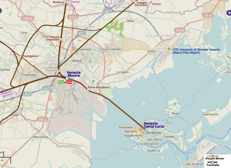 City Rail Map of Venezia