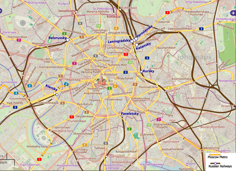 City Rail Map of Moscow