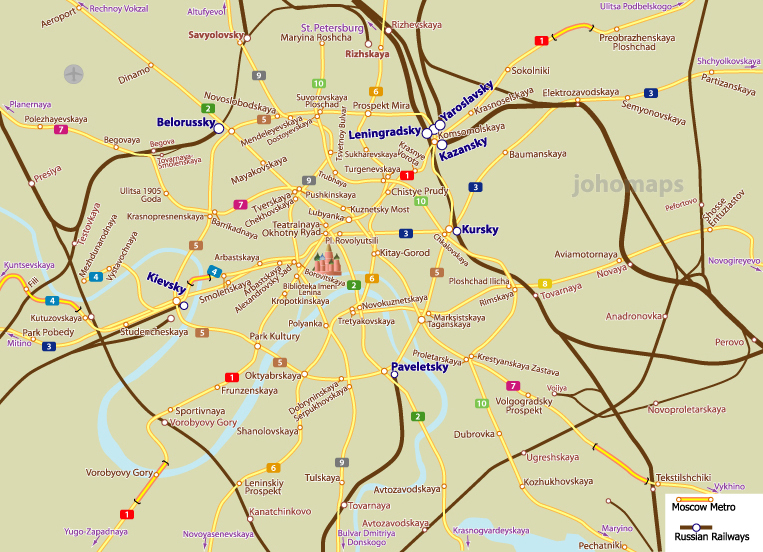 City Rail Map of Moscow