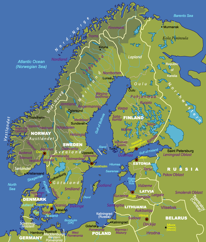 Map of Scandinavia