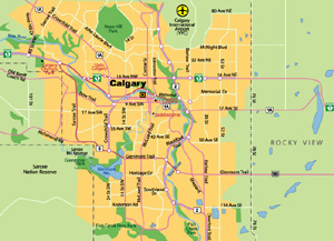 Highway Map of Calgary
