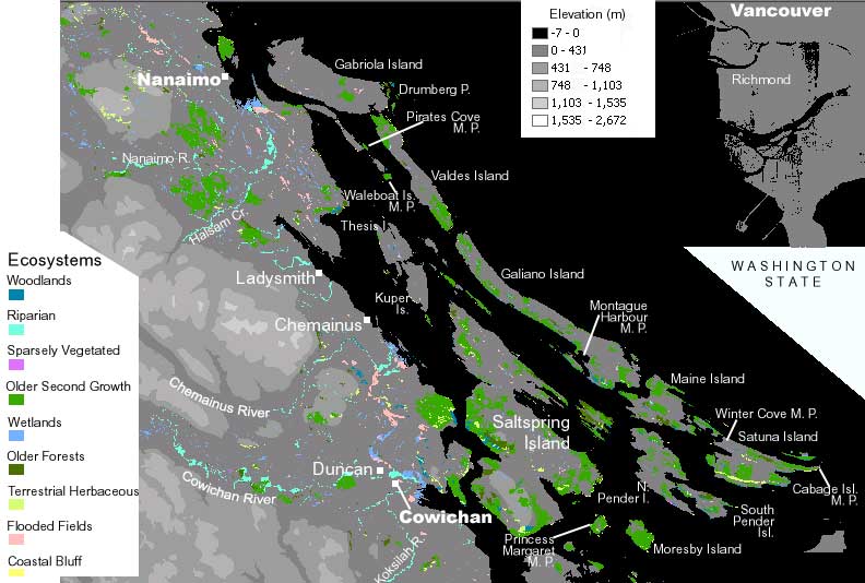 Map Gulf Islands, BC