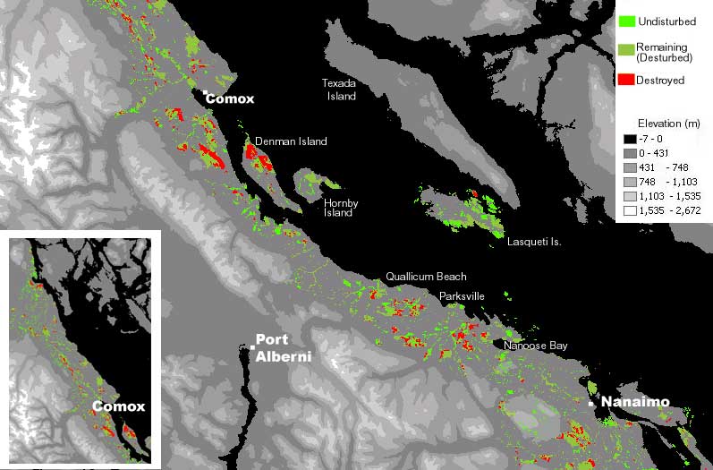 Map Naniamo District, BC