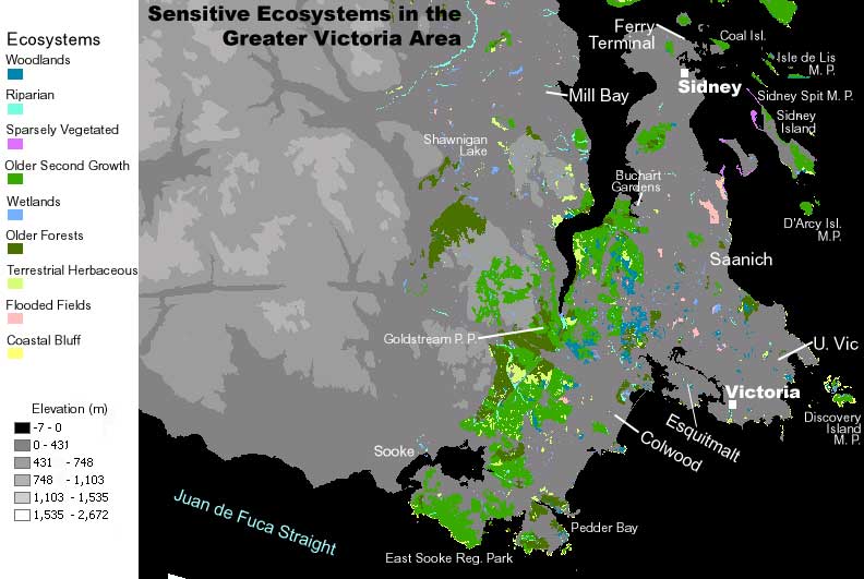 Map Victoria Region, BC