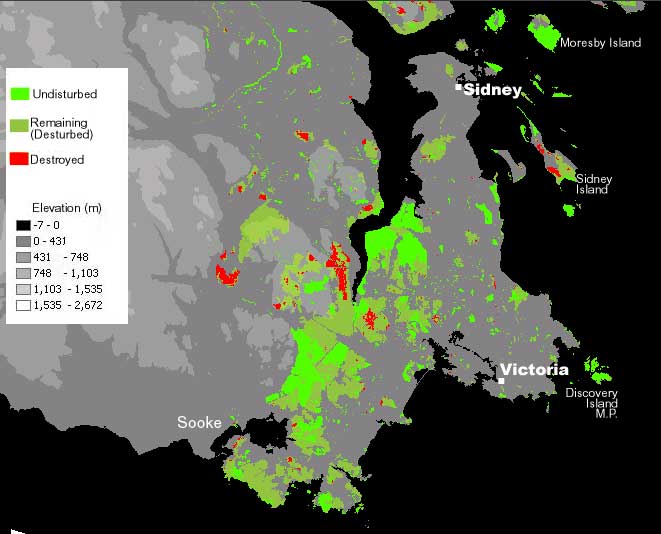 Map Victoria Reion, BC