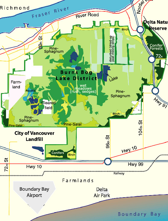 Map of Burns Bog