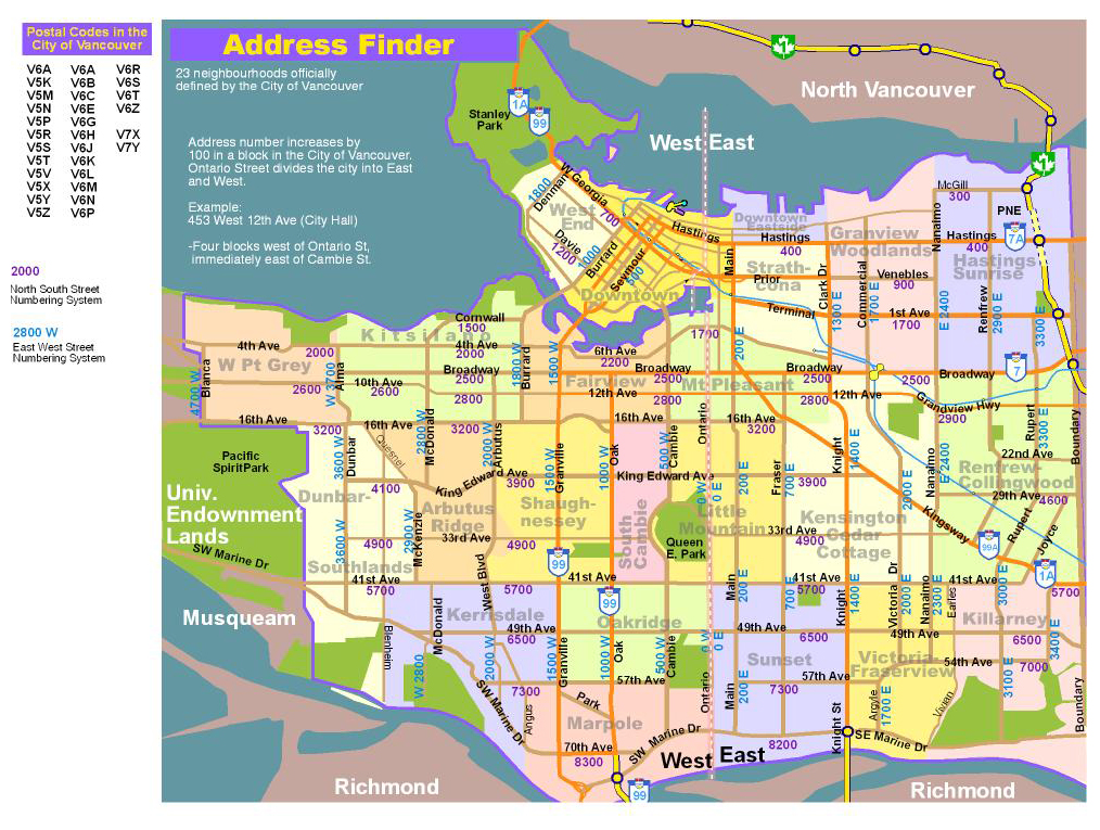 Map Of Vancouver JohoMaps