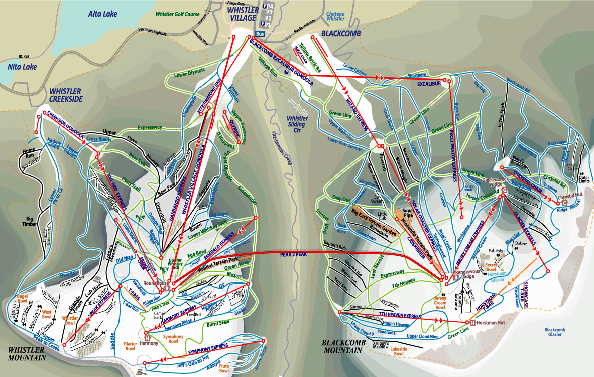 Whistler Blackcomb Ski Map