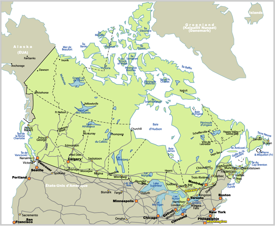 Carte du Canada