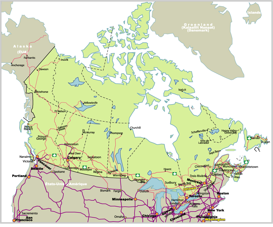 Carte du Canada