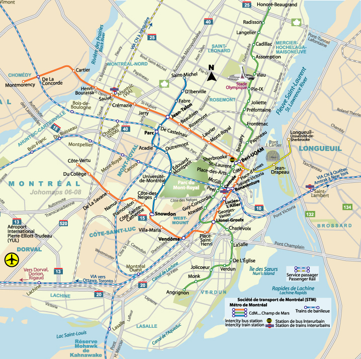 Carte du Metro de Montreal