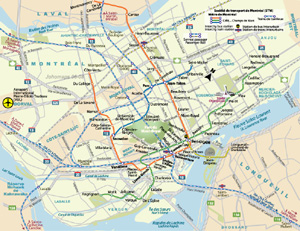 Carte du metro de Montreal / Montreal Metro Map