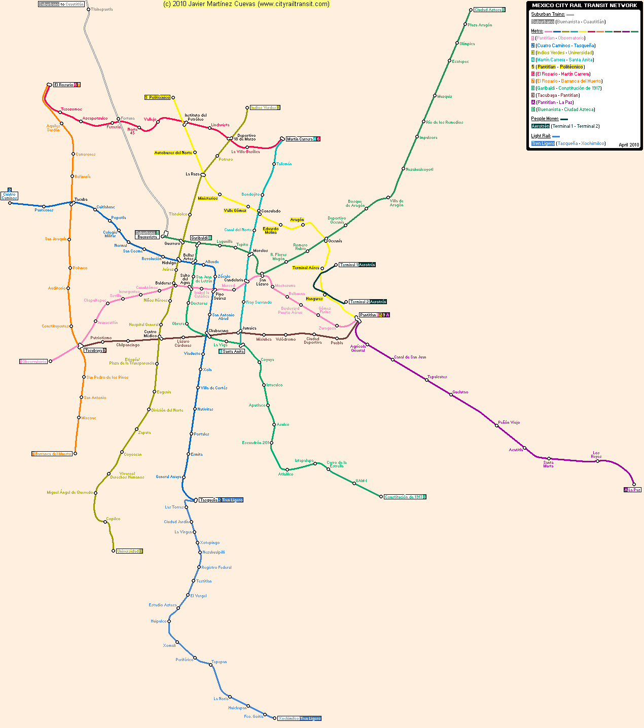 Mexico City Metro Map