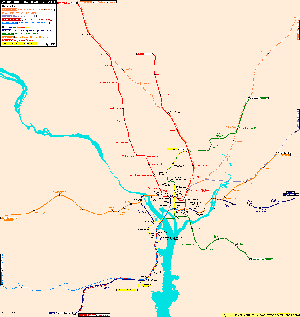 Transit Map of Washington, DC