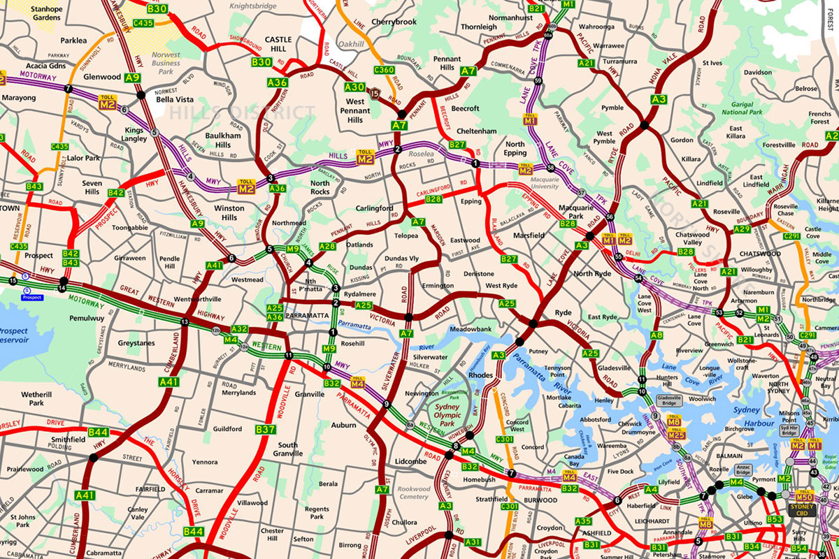 Highway Map of Sydney