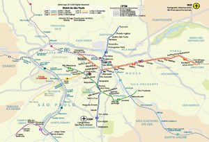 Metro Map of Sao Paulo