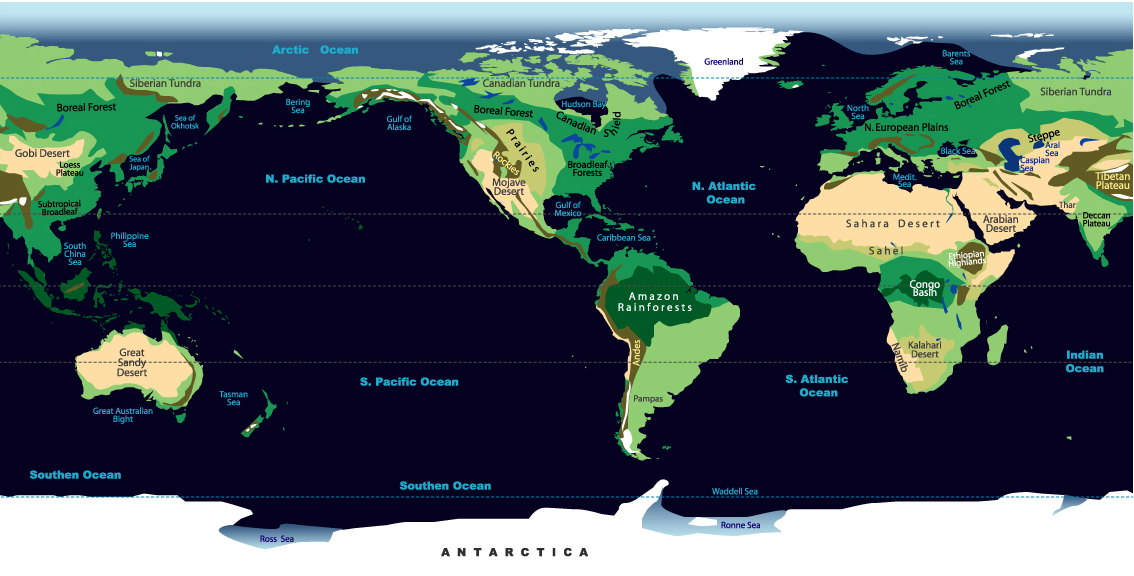 Biomes of the World (centered on the Americas)