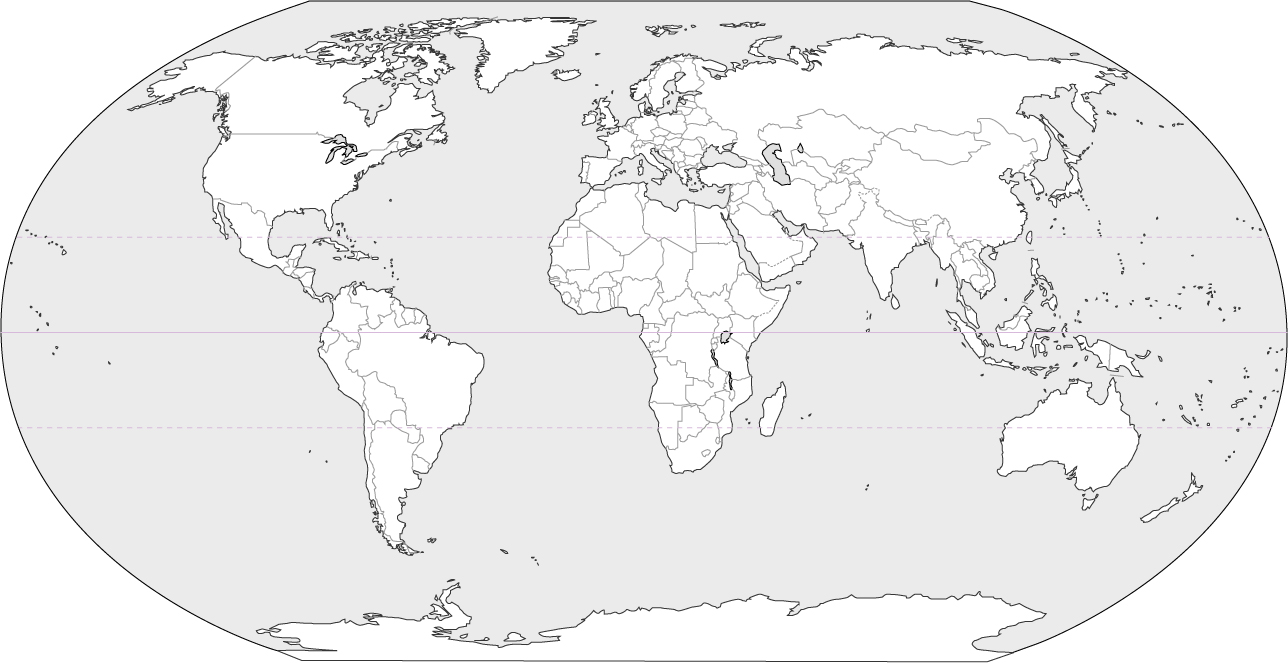 Blank World Map (Black and white) - JohoMaps